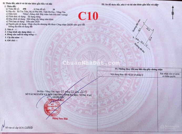 Hạ giá còn 1,25 tỷ/510m2 đất tại Tóc Tiên cách trung tâm Phú mỹ 4km, giá quá rẻ để mua đầu tư