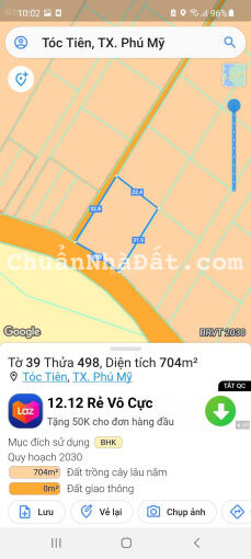 Hạ giá còn 1,25 tỷ/510m2 đất tại Tóc Tiên cách trung tâm Phú mỹ 4km, giá quá rẻ để mua đầu tư