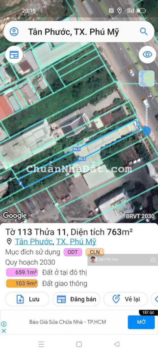 Bán gấp nhà xưởng 8 x 95=763m2 mặt tiền QL51 cách ngã 3 Cái Mép 100m, giá 9 tỷ Bán gấp nhà xưởng 8 x 95=763m2 mặt tiền QL51 cách ngã 3 Cái Mép 100m, giá 9 tỷ