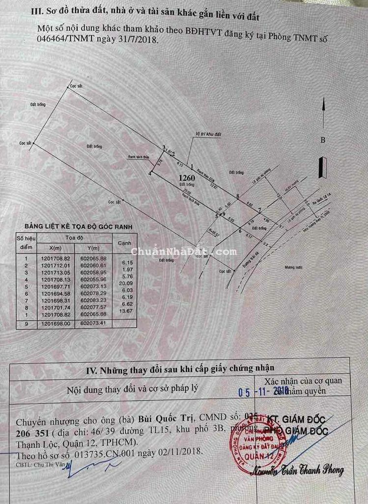 Bán Đất Mặt Tiền Song Hành Đường TL15 Phường Thạnh Lộc Quận 12 Bán Đất Mặt Tiền Song Hành Đường TL15 Phường Thạnh Lộc Quận 12