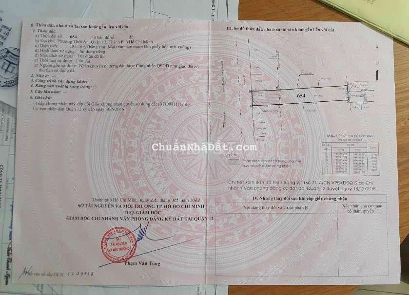 Mặt tiền Lê Văn Khương, 5,5 x 35 sổ 186m2 đối diện bến Bus Thới An