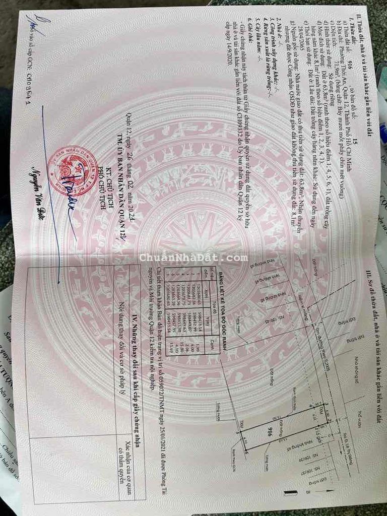 Q12 THỚI AN 11, bán lô đất dt:4*18 , hẻm xe hơi thông