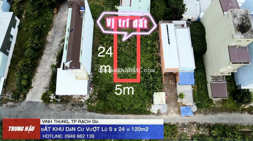 Đất đường Võ Thị Kỹ 16m, 5x24, full thổ, sổ hồng, cách 750m là Cầu RG2