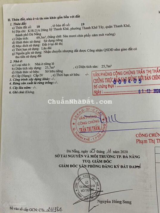 Chính chủ bán lô đất kiệt 70m2 kiệt 58 đường Dũng Sỹ Thanh Khê sát đường chính