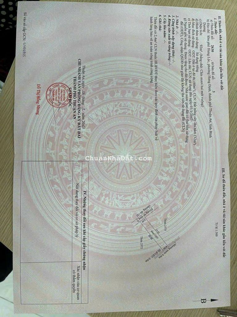 Đất hưng định gần quốc lộ 13 giá 1ty550