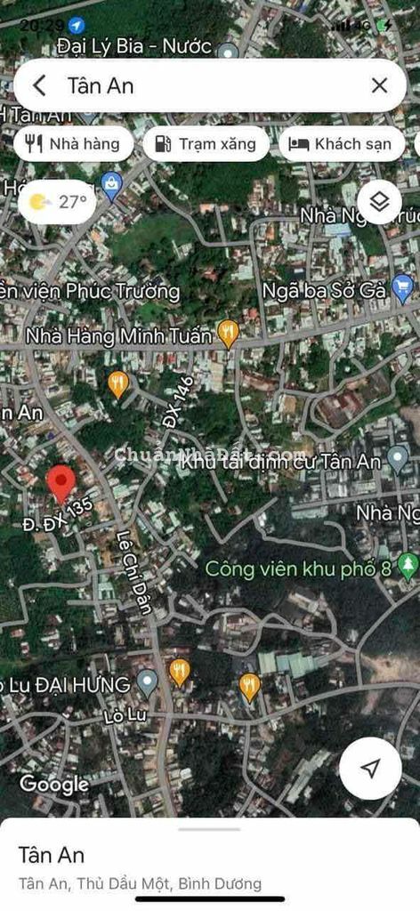 Đất Tân An Thủ Dầu Một gần đường Lê Chí Dân