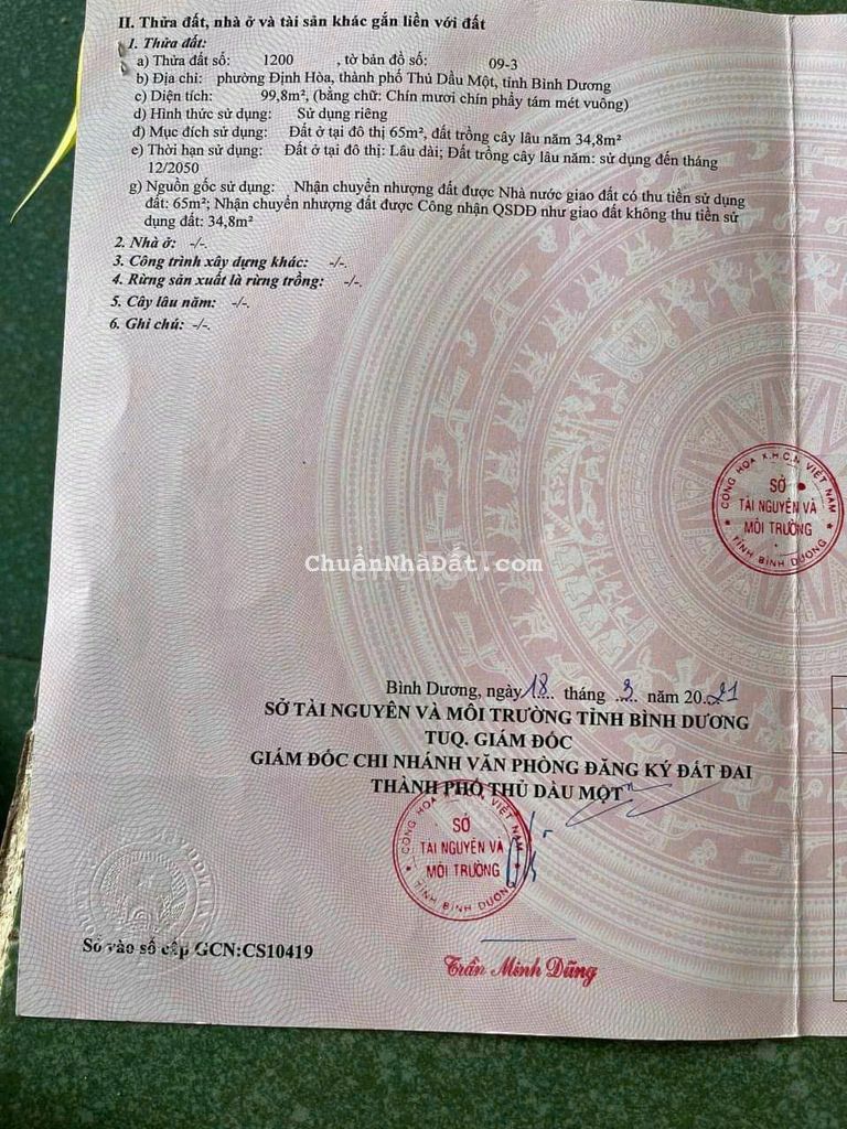 Đường DX70 Định Hòa, mặt tiền đường nhựa ô tô quay đầu ,NH cho vay 80%