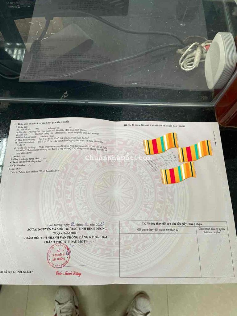 Bán đất phú hoa khu 3 mat tien nhua 5m thông Vip