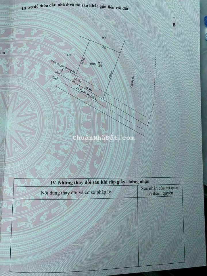 Đất vườn mặt tiền đường nhựa 9m.