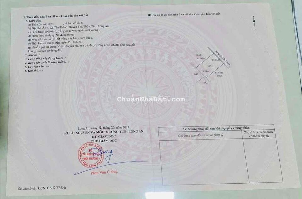 🌺Bán đất Thủ Thừa- long an .Giá bán : 650/100m