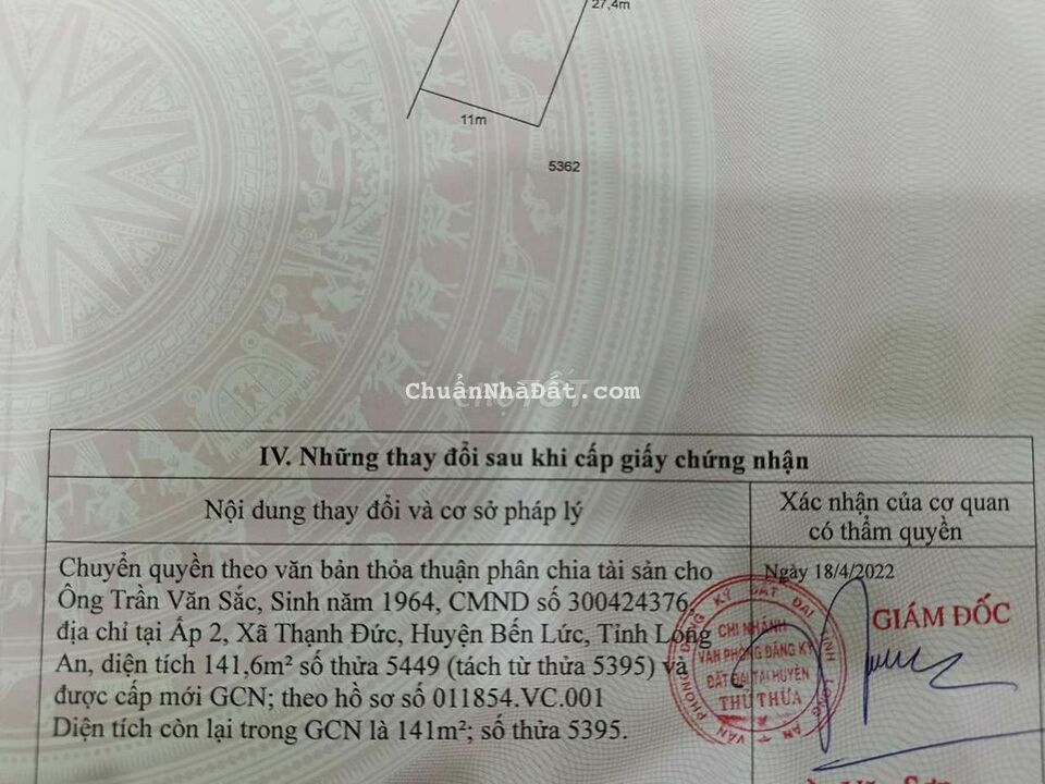 Đất thổ mặt tiền đường đan lộ làng ấp 1