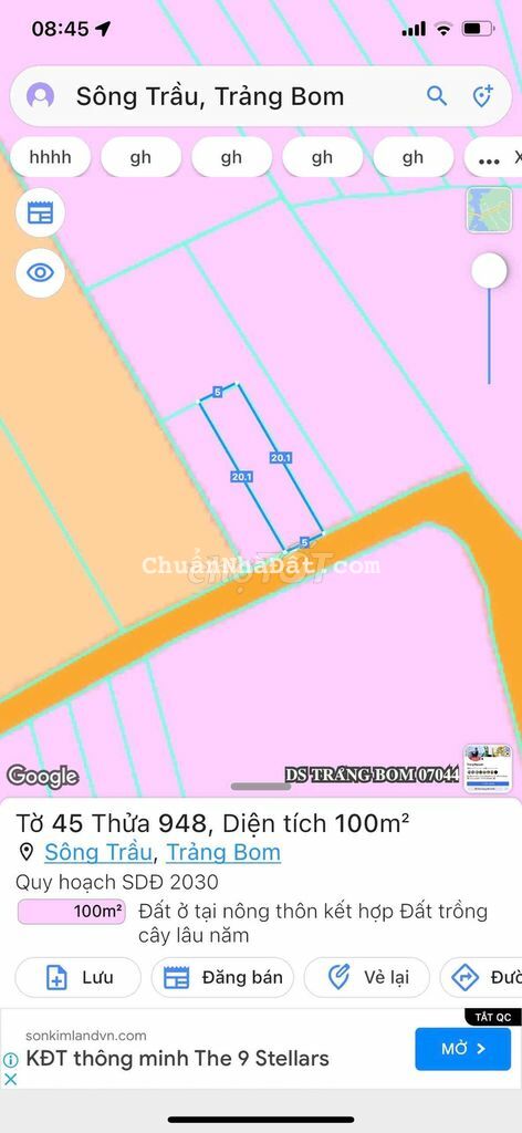 Đất thổ cư 100m2 KCN Bầu xéo ấp 1 sông trầu trảng bom Đất thổ cư 100m2 KCN Bầu xéo ấp 1 sông trầu trảng bom