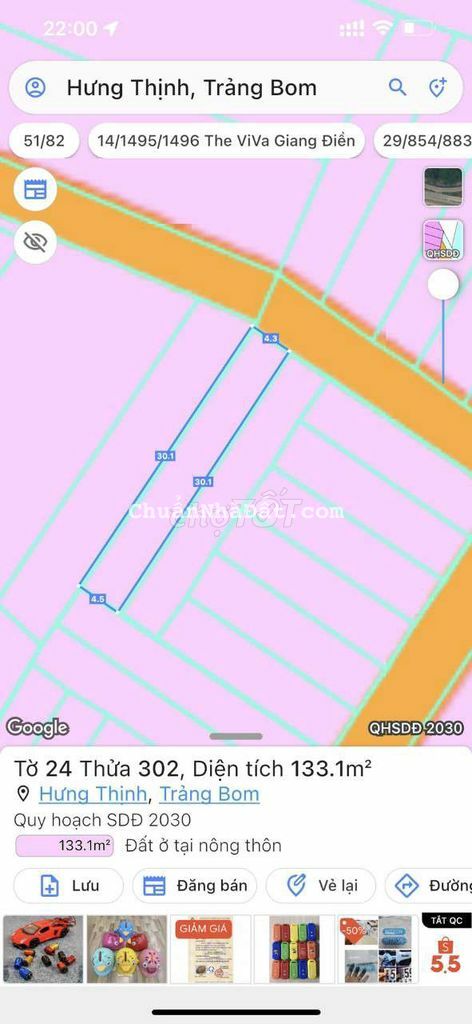 *** 1 lô SHR full thổ cư 133m2 giá 650tr