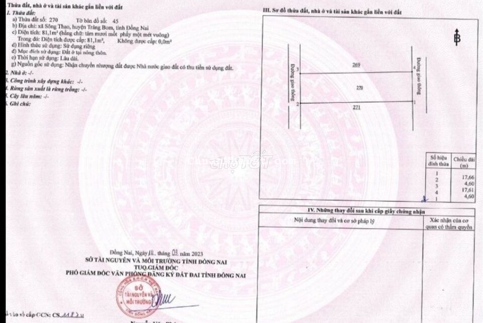 BÁN ĐẤT THỔ CƯ ĐỒNG NAI GIẢ RẺ GIÁ DƯỚI 500TR TRẢNG BOM ĐỒNG NAI