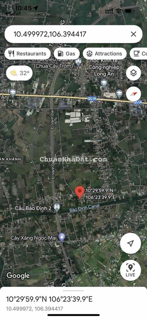 Bán gấp lô đất đường Phạm Văn Ngô, P.Tân Khánh, TP Tân An, Long An