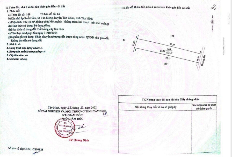 Cần tiền sang nhượng gấp vườn mít đỏ, hơn 1000m2/ 515tr, Tân Châu Tây Ninh, công chứng ngay