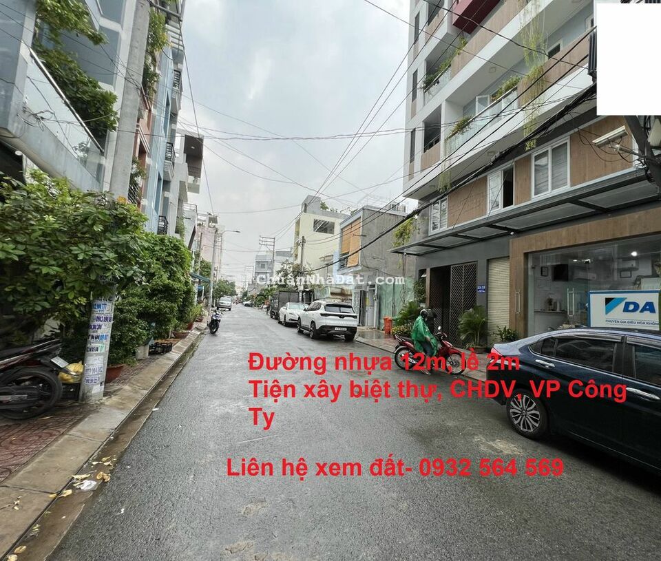 Mặt tiền đường nhựa 12m Nguyễn Hữu Tiến,DT 9,2x32m, Xây CHDV, VP, BT