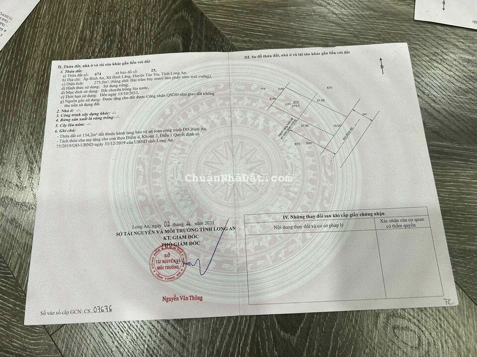 275m2 đất chuyển thổ đường nhựa 10m, tân trụ 580tr