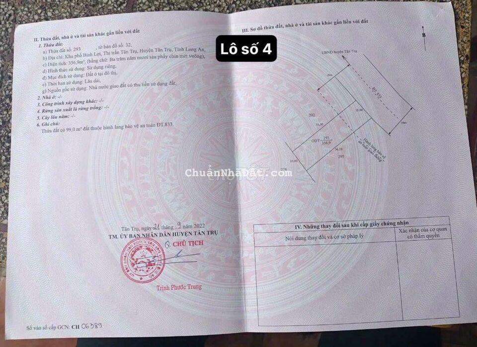 10x36m mặt tiền Tỉnh Lộ 833 cách Quốc Lộ 50B 500m 10x36m mặt tiền Tỉnh Lộ 833 cách Quốc Lộ 50B 500m