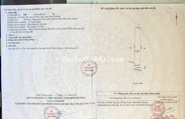 Đất sản xuất kinh doanh SKC Vĩnh Tân 34 Tân Uyên 1850m² giá 13 tỷ