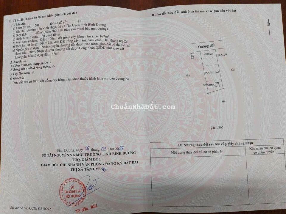 ✓ Đất ĐX 12 Tân Vĩnh Hiệp.Tân Uyên.✓ DT 10m x 26m. Tc 100m2. .Gia 3ty ✓ Đất ĐX 12 Tân Vĩnh Hiệp.Tân Uyên.✓ DT 10m x 26m. Tc 100m2. .Gia 3ty