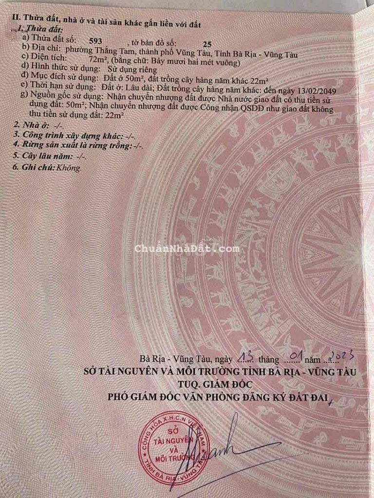 BÁN 72m(4x18) ĐẤT HẺM ĐASU XÔ VIẾT NGHỆ TĨNH TP. VT GIÁ 2,9 TỶ