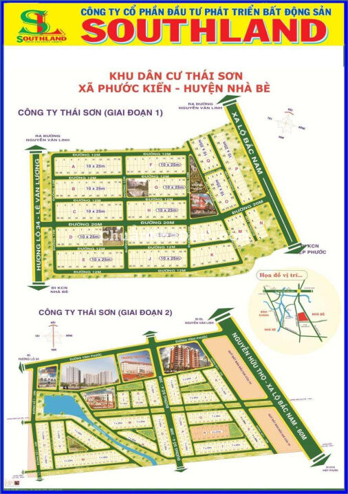 Bán lô dất KDC Thái Sơn Bộ Quốc Phòng, Phước Kiển, Nhà Bè. 250m2, giá 55tr/m2