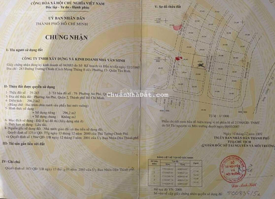 Bán đất biệt thự An Phú DA Văn Minh đường Mai Chí Thọ Q. 2 (270m2) 155 tr/m2 LH. 0909 972 783 Bán đất biệt thự An Phú DA Văn Minh đường Mai Chí Thọ Q. 2 (270m2) 155 tr/m2 LH. 0909 972 783