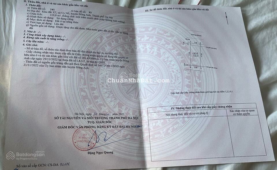 BÁN GẤP 119M ĐẤU GIÁ VƯỜN ĐÀO ,THỊ TRẤN ĐÔNG ANH .GIÁ 114TR/M .SIÊU HIẾM BÁN GẤP 119M ĐẤU GIÁ VƯỜN ĐÀO ,THỊ TRẤN ĐÔNG ANH .GIÁ 114TR/M .SIÊU HIẾM