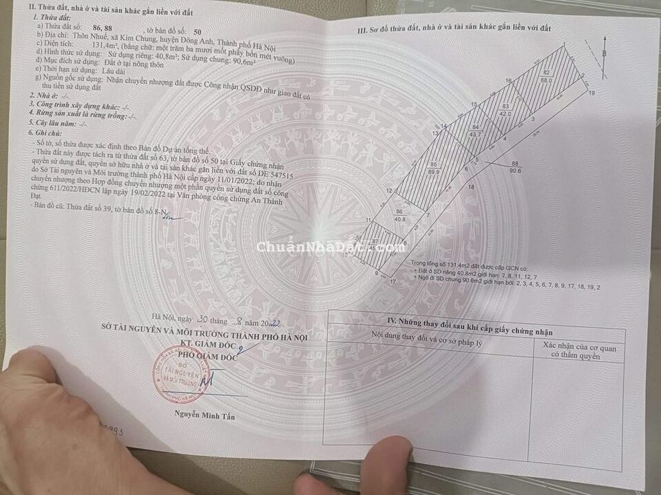 Bán đất Kim Chung, 40m2, xe hơi đỗ, 100m cao tốc Bán đất Kim Chung, 40m2, xe hơi đỗ, 100m cao tốc