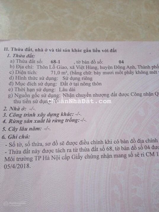 Bán đất trục chợ kinh doanh ngày đêm Việt Hùng - Đông Anh