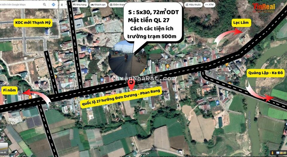 Mặt tiền quốc lộ 27 ngay tt thị trấn Thạnh Mỹ giá rẻ nhất khu vực. Mặt tiền quốc lộ 27 ngay tt thị trấn Thạnh Mỹ giá rẻ nhất khu vực.