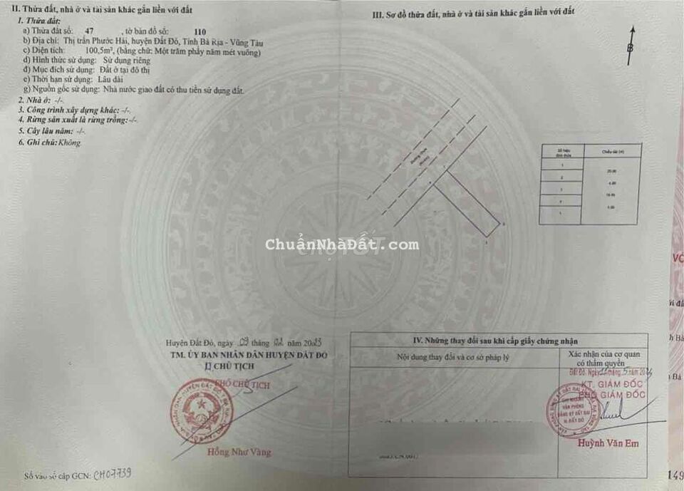 TÁI ĐỊNH CƯ PHƯỚC HẢI BÊN CHỢ PHƯỚC HẢI ĐI BỘ RA BIỂN 800M - 5x20M