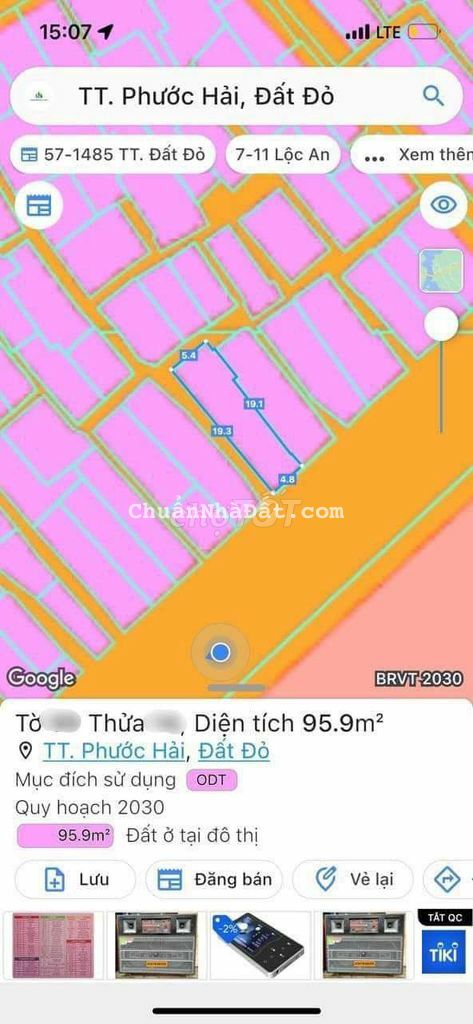 BỜ KÈ PHƯỚC HẢI LÔ GÓC THOÁNG 3 MẶT TIỀN DT90m2 ngang 4,6mdài 19m BỜ KÈ PHƯỚC HẢI LÔ GÓC THOÁNG 3 MẶT TIỀN DT90m2 ngang 4,6mdài 19m