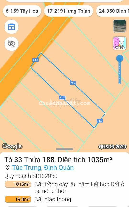 *** 1lo SHR quy đất ont và cln 1000m2 giá 530tr