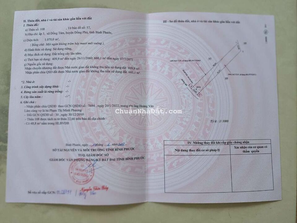 🏜RẺ SẬP SÀN_GIẢM 140TR_Bán nhanh lô đất 1070m2 Bình Phước.