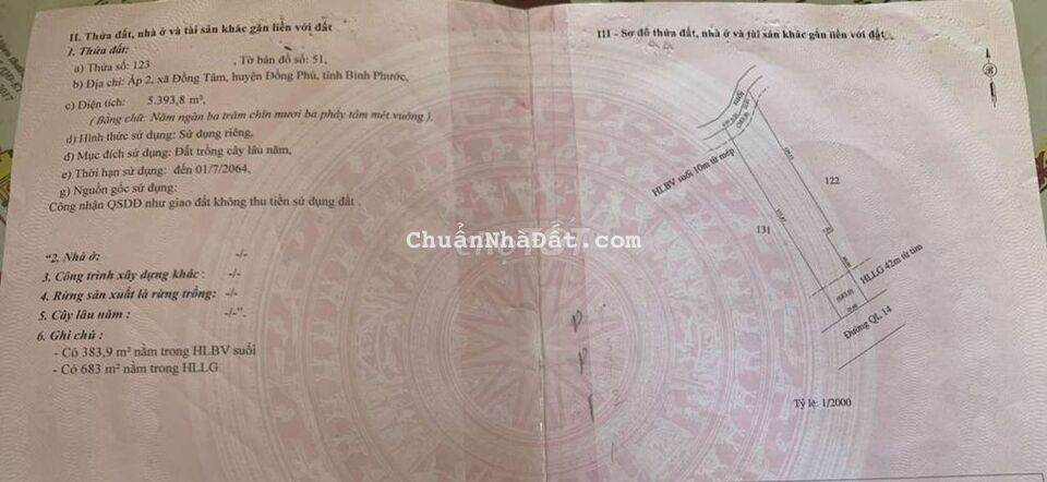 😭BẮT NGỘP  HIỆN TẠI MỚI MUA ĐƯỢC_Bán 5 sào Đất MT QL14, Bình phước