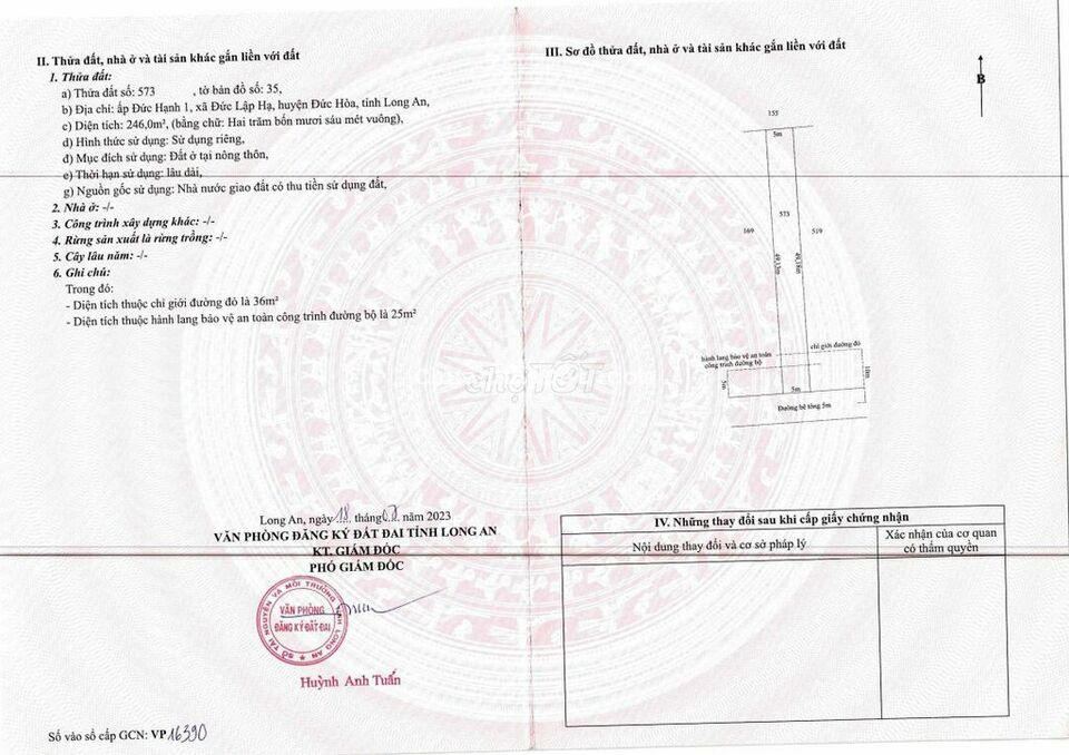 Chính chủ gia đình cần bán gấp miếng đất trong ctps diện tích 246m2