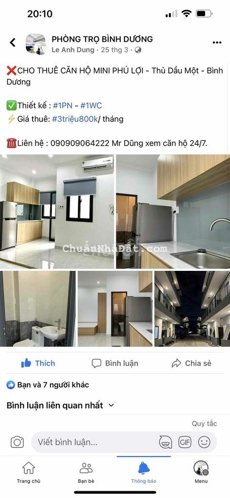 ❌CHO THUÊ CĂN HỘ MINI PHÚ LỢI - Thủ Dầu Một - Bình Dương Chỉ 3.8tr