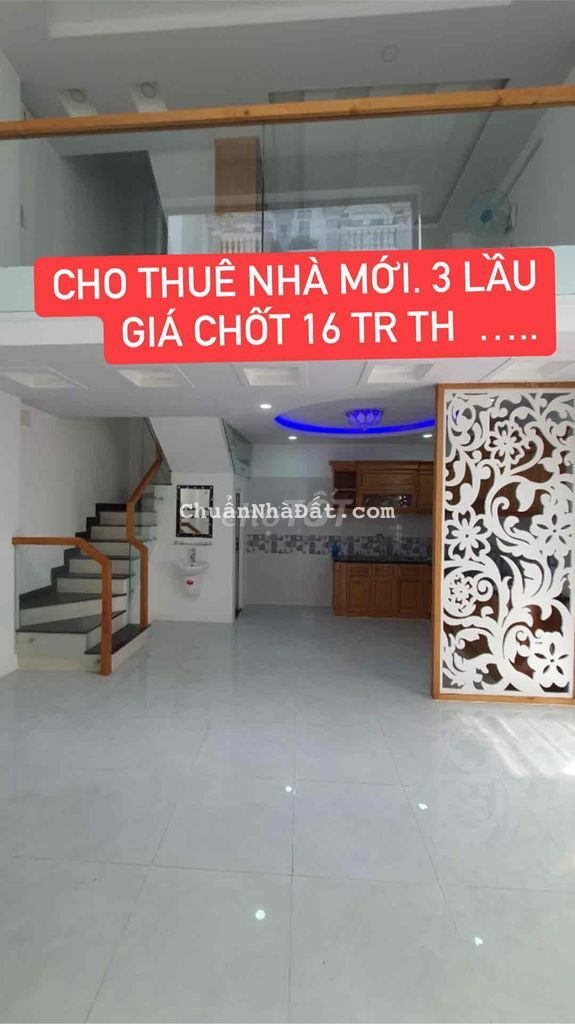CHO THUÊ NHÀ MỚI 3 LẦU NVD P6 CHO THUÊ NHÀ MỚI 3 LẦU NVD P6