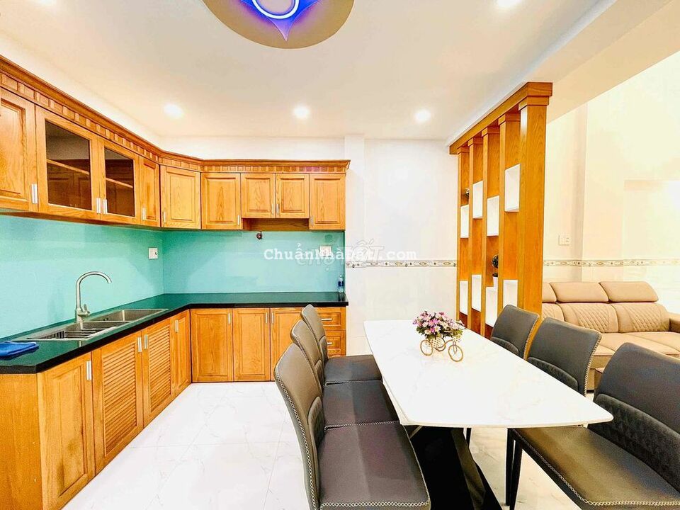 Cho Thuê Nhà HXH LÊ VĂN THỌ P11 (4x12) trệt,lửg,2lầu,st,4pn,5wc giá 18