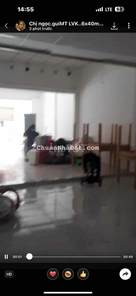 Cho Thuê Nhà Mặt Tiền Lê Văn Khương.Cấp 4..Dt:6x40m 2pn.