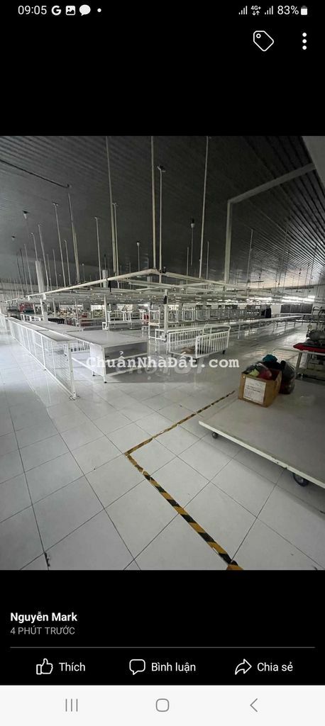 Cho thuê xưởng 2000m hóc môn .có bàn ghế chuyền may .dàn đèn .bàn cắt